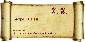 Kempf Ulla névjegykártya